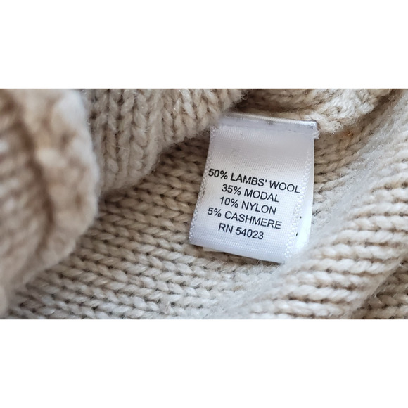 SOLD Banana Republic Hooded Vest Womens M Beige Wool Cashmere Knit Sweater - Picture 6 of 7